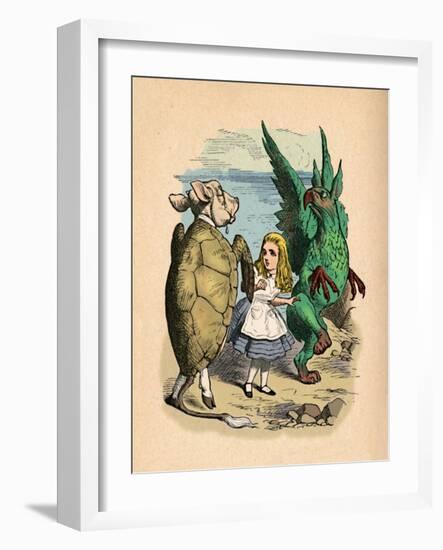 'The Mock Turtle, Alice and The Gryphon', 1889-John Tenniel-Framed Giclee Print