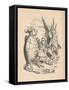 'The Mock Turtle, Alice and The Gryphon', 1889-John Tenniel-Framed Stretched Canvas