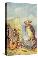 The Mock Turtle and the Gryphon, Illustration from Alice in Wonderland by Lewis Carroll-John Tenniel-Stretched Canvas