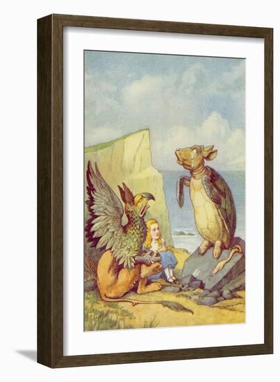 The Mock Turtle and the Gryphon, Illustration from Alice in Wonderland by Lewis Carroll-John Tenniel-Framed Giclee Print