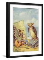 The Mock Turtle and the Gryphon, Illustration from Alice in Wonderland by Lewis Carroll-John Tenniel-Framed Giclee Print