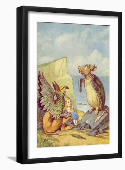 The Mock Turtle and the Gryphon, Illustration from Alice in Wonderland by Lewis Carroll-John Tenniel-Framed Giclee Print