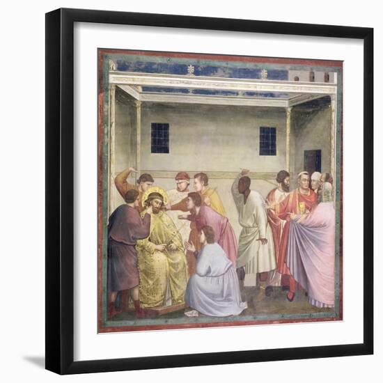 The Mocking of Christ, circa 1305-Giotto di Bondone-Framed Giclee Print