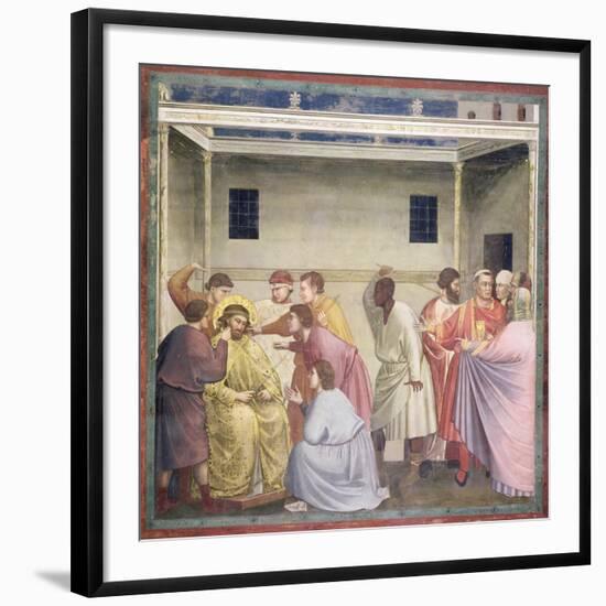 The Mocking of Christ, circa 1305-Giotto di Bondone-Framed Giclee Print