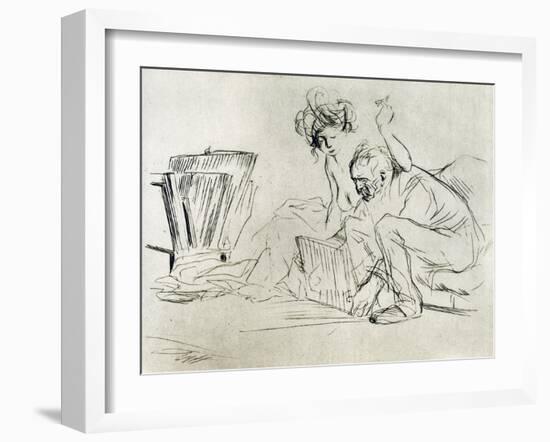 The Model at Rest, 1925-Jean Louis Forain-Framed Giclee Print