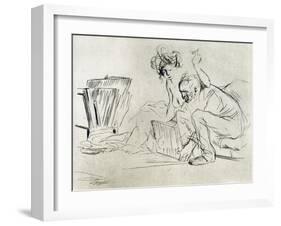 The Model at Rest, 1925-Jean Louis Forain-Framed Giclee Print