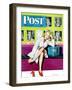 "The Model," Saturday Evening Post Cover, April 17, 1943-Al Moore-Framed Giclee Print