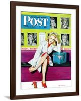 "The Model," Saturday Evening Post Cover, April 17, 1943-Al Moore-Framed Giclee Print