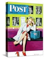 "The Model," Saturday Evening Post Cover, April 17, 1943-Al Moore-Stretched Canvas