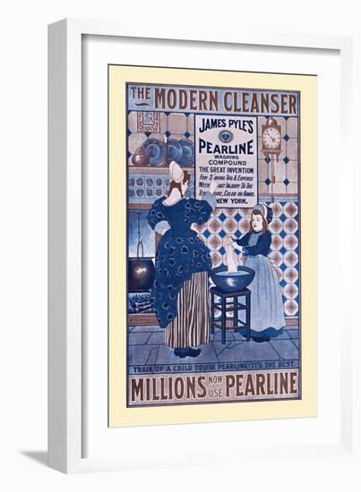 The Modern Cleanser, Millions Now Use Pearline-Louis Rhead-Framed Art Print