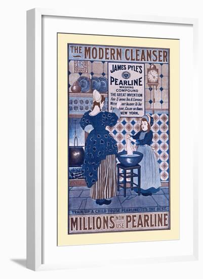 The Modern Cleanser, Millions Now Use Pearline-Louis Rhead-Framed Art Print