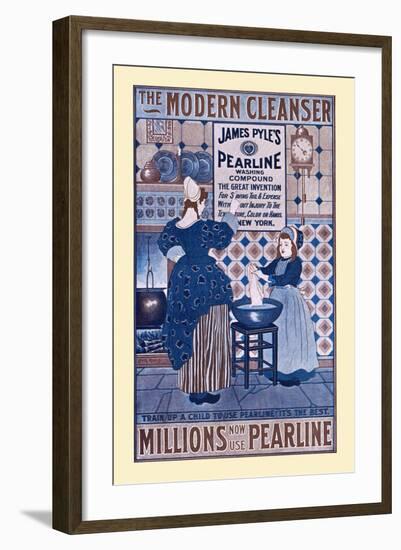 The Modern Cleanser, Millions Now Use Pearline-Louis Rhead-Framed Art Print