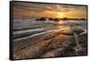 The Moeraki Boulders at sunrise, Moeraki Beach, Otago, South Island, New Zealand-Ed Rhodes-Framed Stretched Canvas