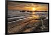 The Moeraki Boulders at sunrise, Moeraki Beach, Otago, South Island, New Zealand-Ed Rhodes-Framed Photographic Print