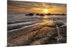 The Moeraki Boulders at sunrise, Moeraki Beach, Otago, South Island, New Zealand-Ed Rhodes-Mounted Photographic Print