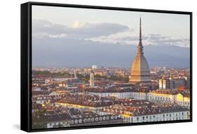 The Mole Antonelliana Rising Above Turin at Sunset, Turin, Piedmont, Italy, Europe-Julian Elliott-Framed Stretched Canvas