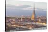 The Mole Antonelliana Rising Above Turin at Sunset, Turin, Piedmont, Italy, Europe-Julian Elliott-Stretched Canvas