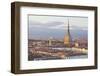 The Mole Antonelliana Rising Above Turin at Sunset, Turin, Piedmont, Italy, Europe-Julian Elliott-Framed Photographic Print