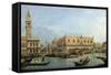 The Molo from the Basin of San Marco, Venice by Canaletto-null-Framed Stretched Canvas