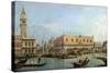 The Molo from the Basin of San Marco, Venice by Canaletto-null-Stretched Canvas