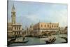 The Molo from the Basin of San Marco, Venice by Canaletto-null-Stretched Canvas