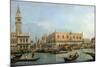 The Molo from the Basin of San Marco, Venice by Canaletto-null-Mounted Photographic Print