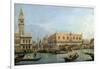 The Molo from the Basin of San Marco, Venice by Canaletto-null-Framed Photographic Print