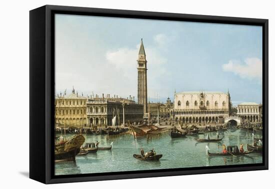 The Molo from the Basin of San Marco, Venice, C.1747-1750-Canaletto-Framed Stretched Canvas