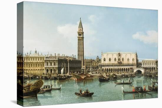 The Molo from the Basin of San Marco, Venice, C.1747-1750-Canaletto-Stretched Canvas