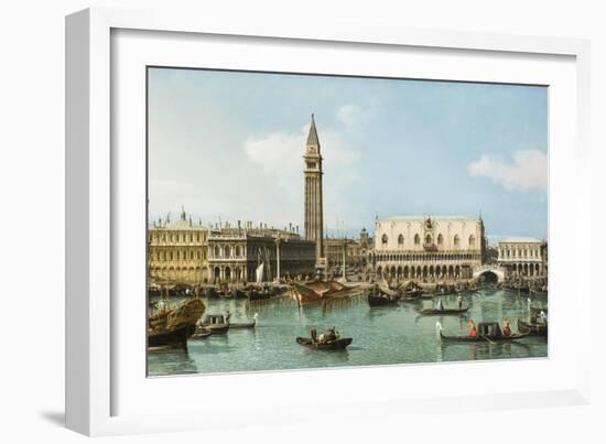 The Molo from the Basin of San Marco, Venice, C.1747-1750-Canaletto-Framed Premium Giclee Print