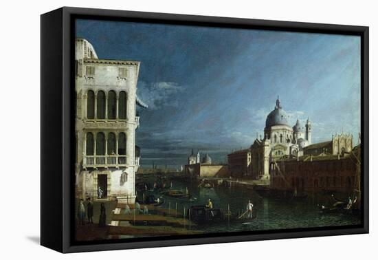 The Molo Looking West with the Doge's Palace in the Distance-Bernardo Bellotto-Framed Stretched Canvas