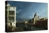 The Molo Looking West with the Doge's Palace in the Distance-Bernardo Bellotto-Stretched Canvas