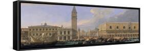 The Molo, Venice, from the Bacino di San Marco, c.1709-Luca Carlevaris-Framed Stretched Canvas