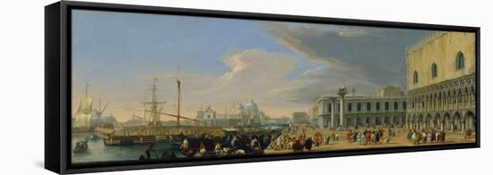 The Molo, Venice, Looking West, c.1709-Luca Carlevaris-Framed Stretched Canvas