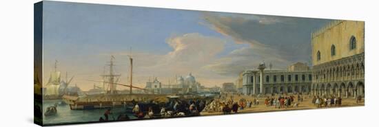 The Molo, Venice, Looking West, c.1709-Luca Carlevaris-Stretched Canvas