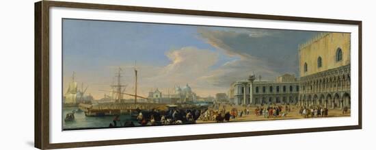 The Molo, Venice, Looking West, c.1709-Luca Carlevaris-Framed Premium Giclee Print