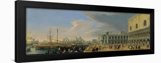 The Molo, Venice, Looking West, c.1709-Luca Carlevaris-Framed Giclee Print