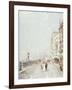 The Molo, Venice, Looking West with Figures Promenading-Franz Richard Unterberger-Framed Giclee Print