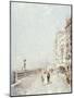 The Molo, Venice, Looking West with Figures Promenading-Franz Richard Unterberger-Mounted Giclee Print