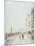 The Molo, Venice, Looking West with Figures Promenading-Franz Richard Unterberger-Mounted Giclee Print