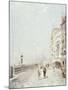 The Molo, Venice, Looking West with Figures Promenading-Franz Richard Unterberger-Mounted Giclee Print