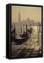 The Molo with Gondolas, View at Dawn Towards San Giorgio Maggiore-null-Framed Stretched Canvas