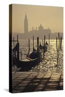 The Molo with Gondolas, View at Dawn Towards San Giorgio Maggiore-null-Stretched Canvas