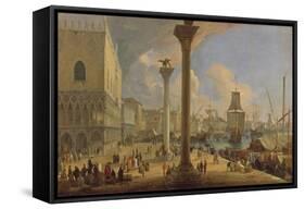 The Molo with the Ducal Palace, C. 1710-Luca Carlevaris-Framed Stretched Canvas