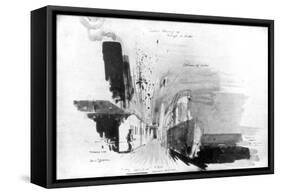 The Moment a Torpedo from German Submarine U-20 Hit the RMS Lusitania, 7 May 1915-Oliver Bernard-Framed Stretched Canvas