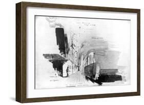 The Moment a Torpedo from German Submarine U-20 Hit the RMS Lusitania, 7 May 1915-Oliver Bernard-Framed Giclee Print