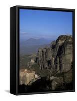 The Monasteries of Rousanou, St. Nicholas and Metamorphosis, Meteora, Meteora, Greece-Tony Gervis-Framed Stretched Canvas