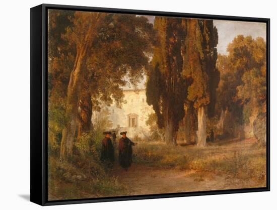 The Monastery Garden, after 1857-Oswald Achenbach-Framed Stretched Canvas