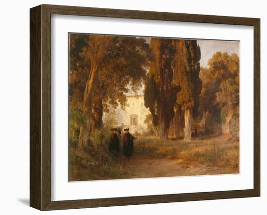 The Monastery Garden, after 1857-Oswald Achenbach-Framed Giclee Print