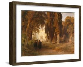 The Monastery Garden, after 1857-Oswald Achenbach-Framed Giclee Print